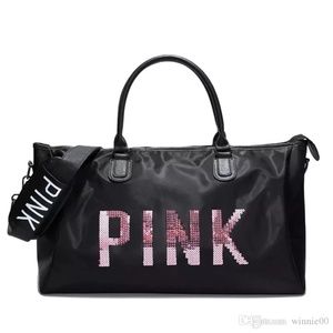 Designer Metal Glitter Letters Sports bag
